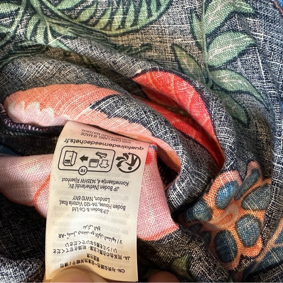 Boden 100% Linen Tropical Bird Print Dress XL 16-18 NWT - Picture 4 of 9